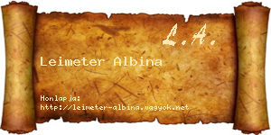 Leimeter Albina névjegykártya
